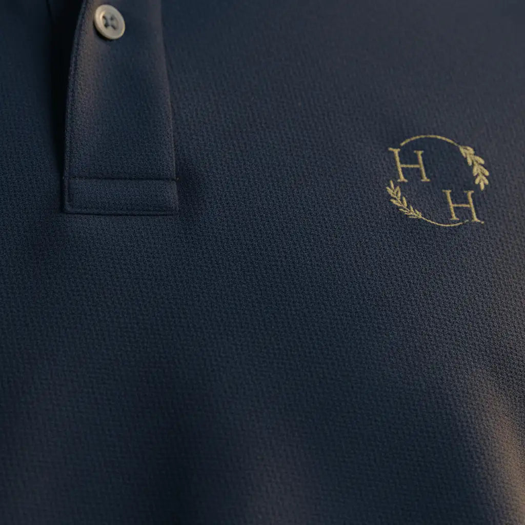 Navy Pima Cotton Fabric Detail