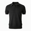 Pure BCI Cotton V Neck Polo Black — Front Hero