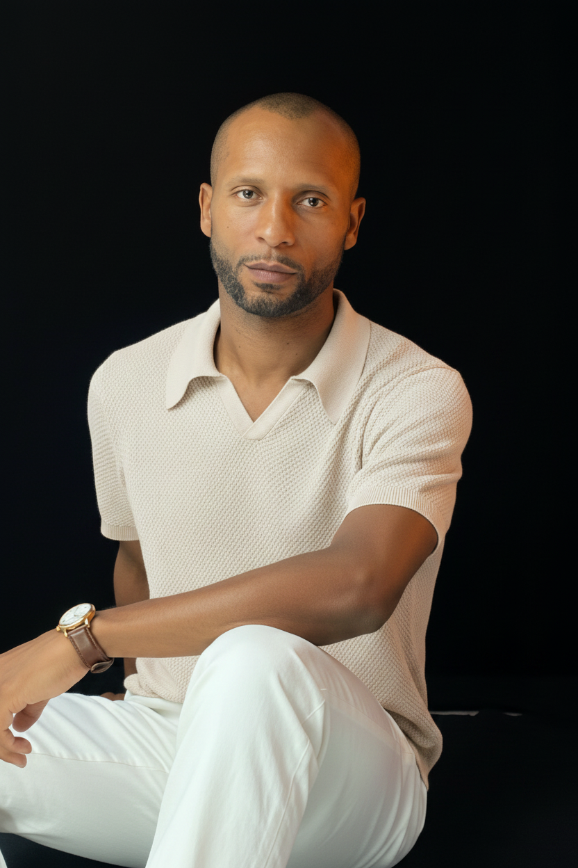 Pure BCI Cotton V Neck Polo Off White — Editorial