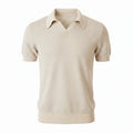 Pure BCI Cotton V Neck Polo Off White — Front Hero