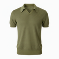 Pure BCI Cotton V Neck Polo Olive — Front Hero