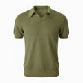 Pure BCI Cotton V Neck Polo Olive — Front Hero