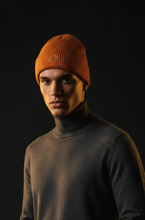 Pure Organic Cotton Beanie — Dark Editorial