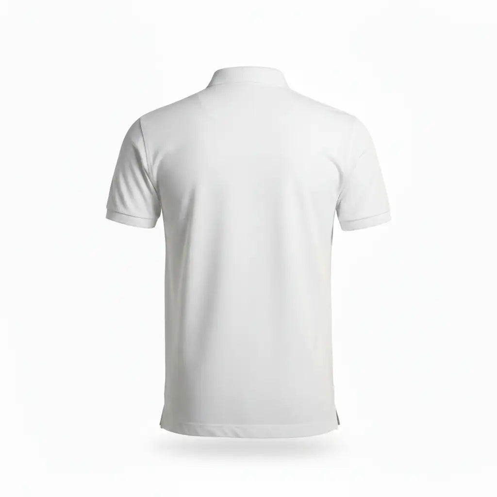 Pure Pima Polo — White Back Ghost No Label