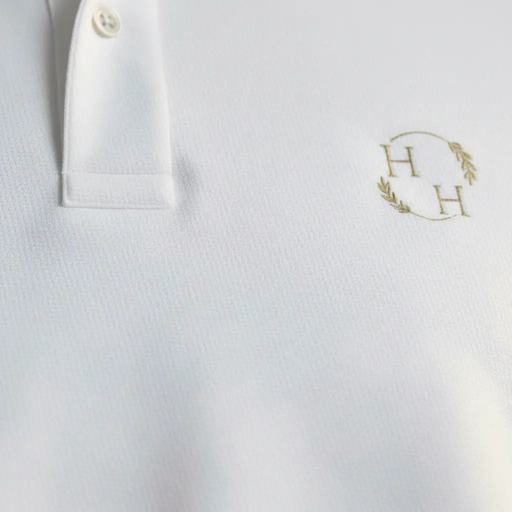Pure Pima Polo — White Fabric Detail