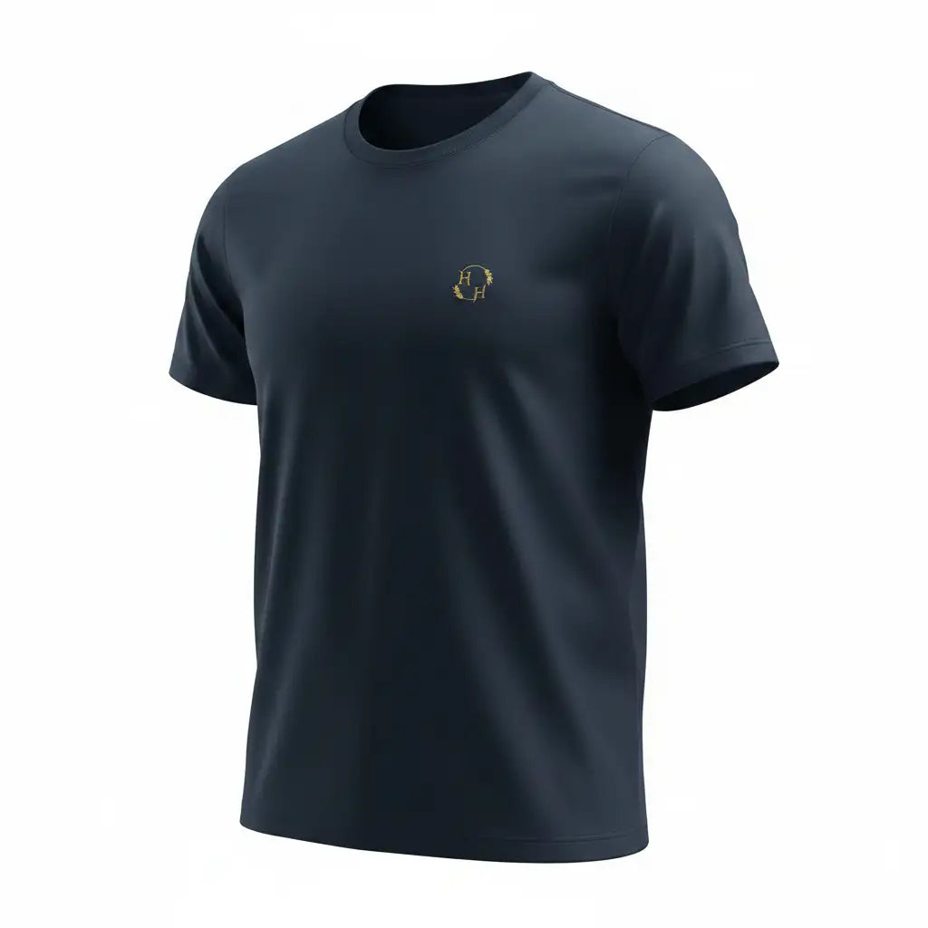 Pure Supima T-Shirt — Navy Three-Quarter Ghost