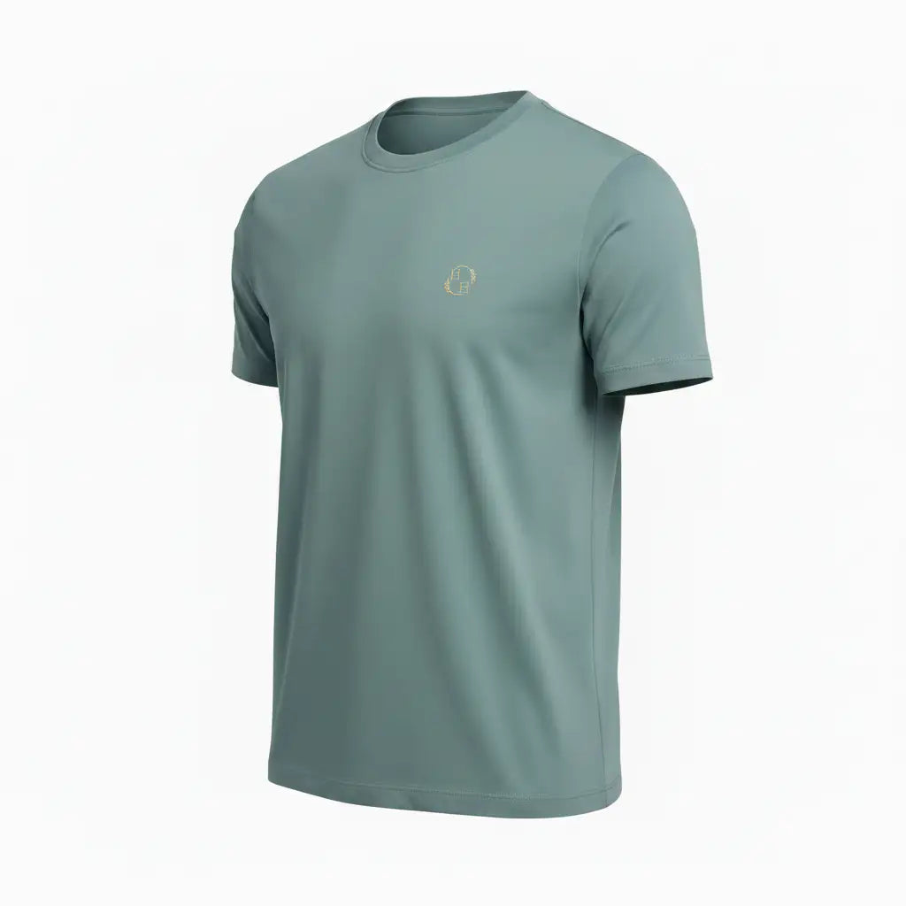 Pure Supima Tee — Baltic Three-Quarter Side