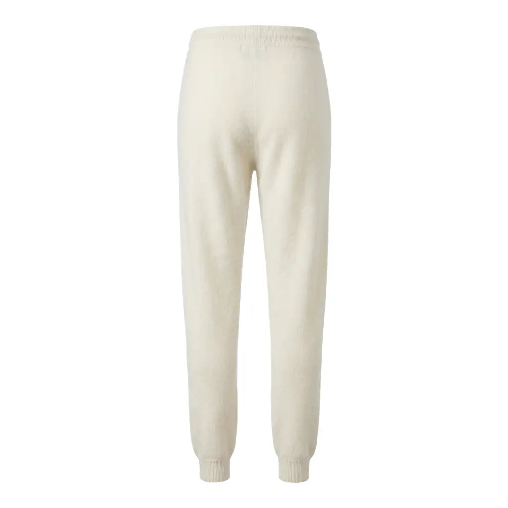 Pure White cashmere joggers back view