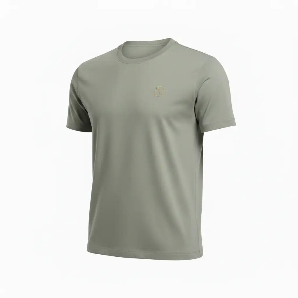 Supima Tee — Meadow Three-Quarter Clean Collar