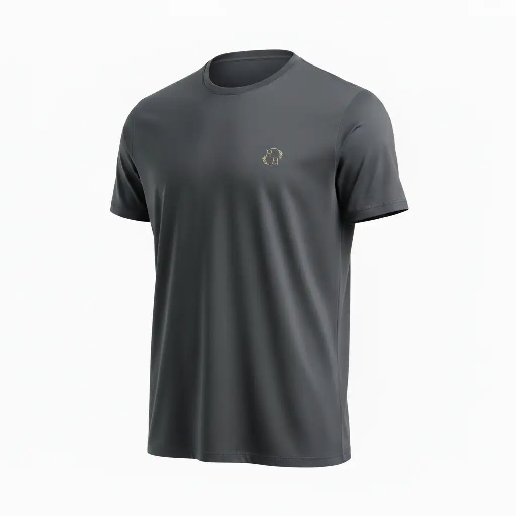 Supima Tee — Slate Three-Quarter No Neck Print