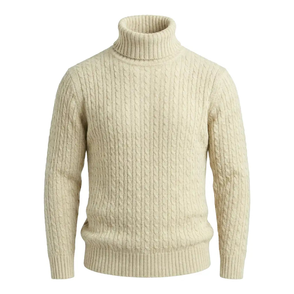 Turtleneck front shot matched to the supplied Pure White swatch