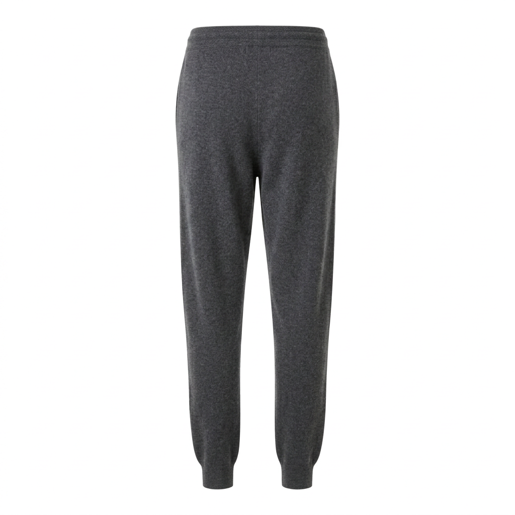 Worsted Gray cashmere joggers back view