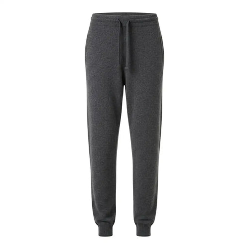 Worsted Gray cashmere joggers with improved clarity and approved cashmere softness